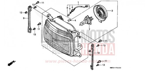 SCHEINWERFER (CBR1000FH/FJ/FM) CBR1000FH de 1987